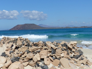 BUCHE MEER Fuerteventura Corralejo Strand - Insel Lobos